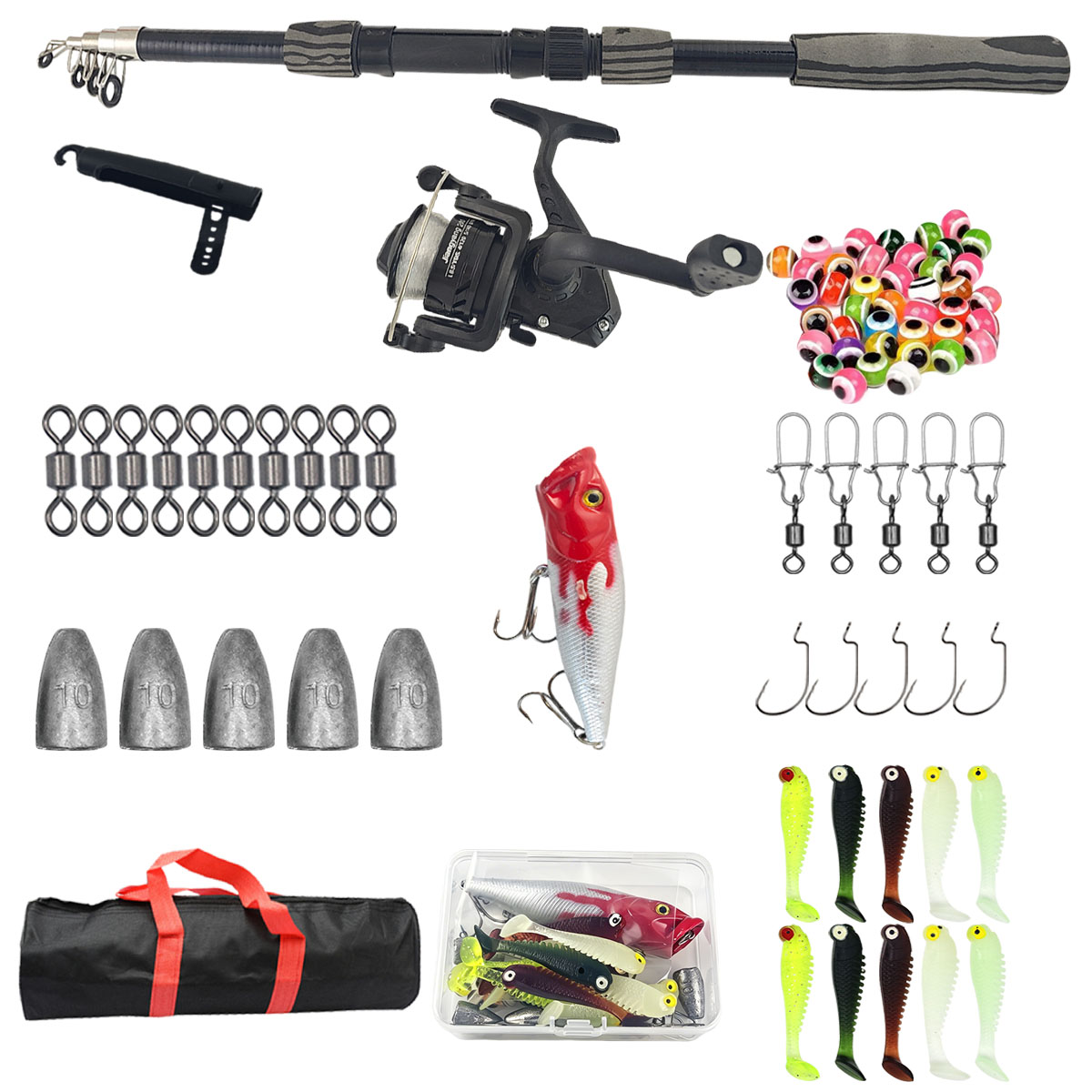Fishing Equipment Organizer - Kit Joran Pancing Teleskopik Portabel 1.8m