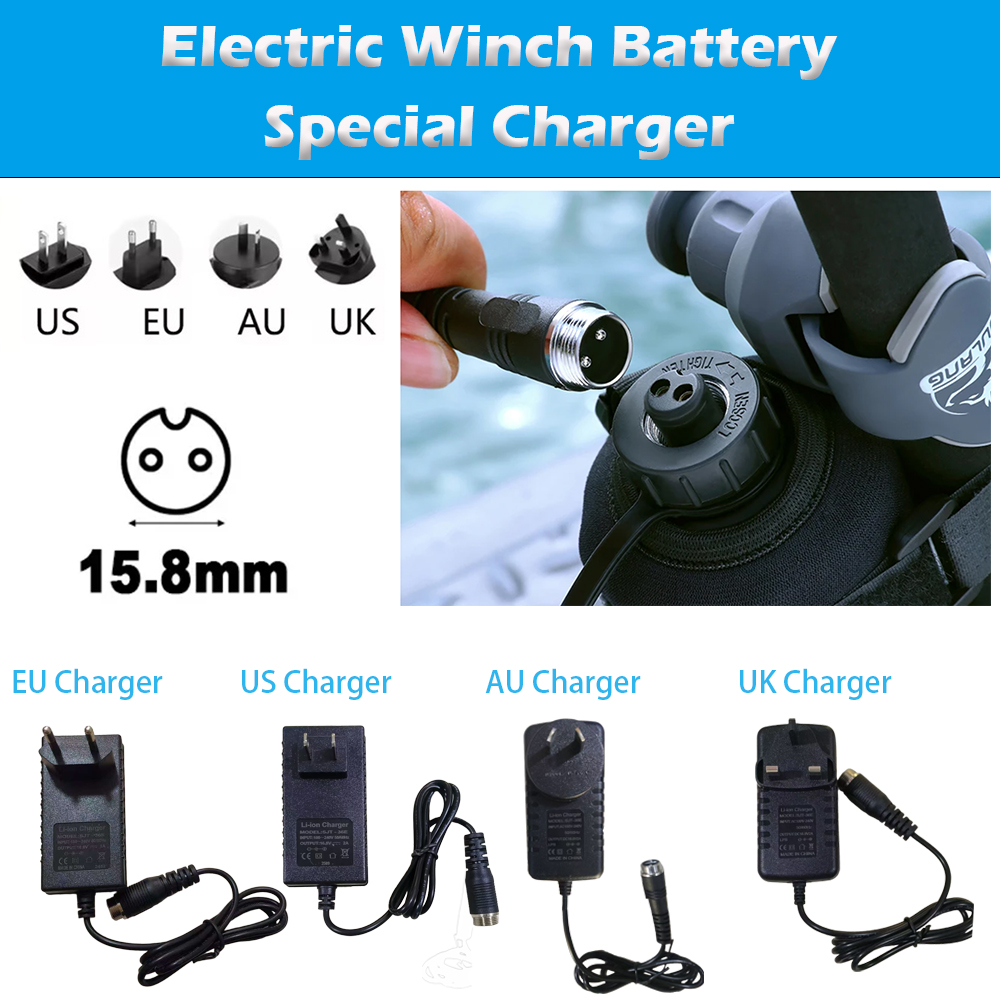 Fishing Equipment Uk - Pengisi Daya Baterai Winch Listrik 16.8V