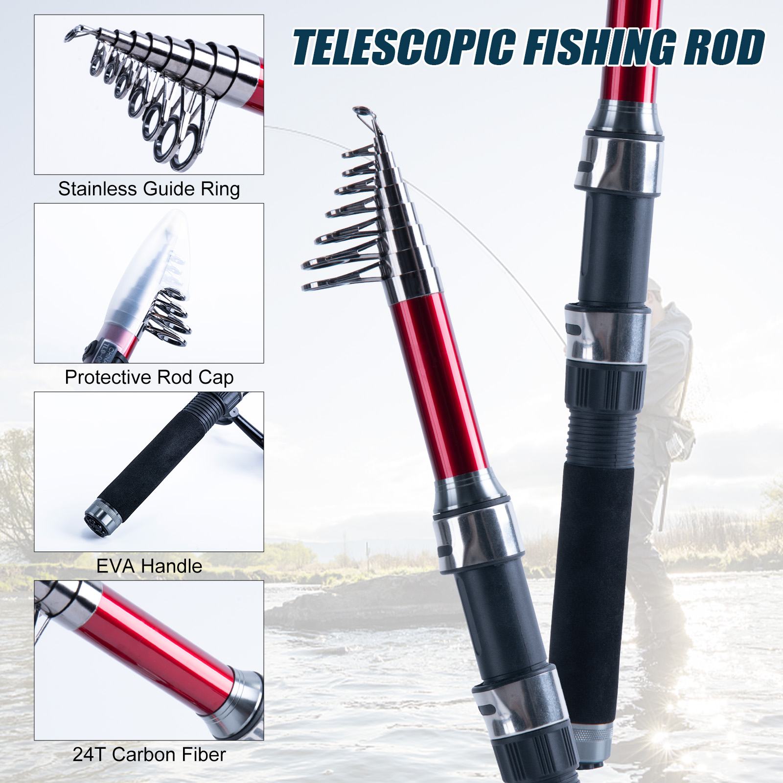 Goture Telescopic Fishing Rod  - Fishing Equipment Europe ulasan dan harga