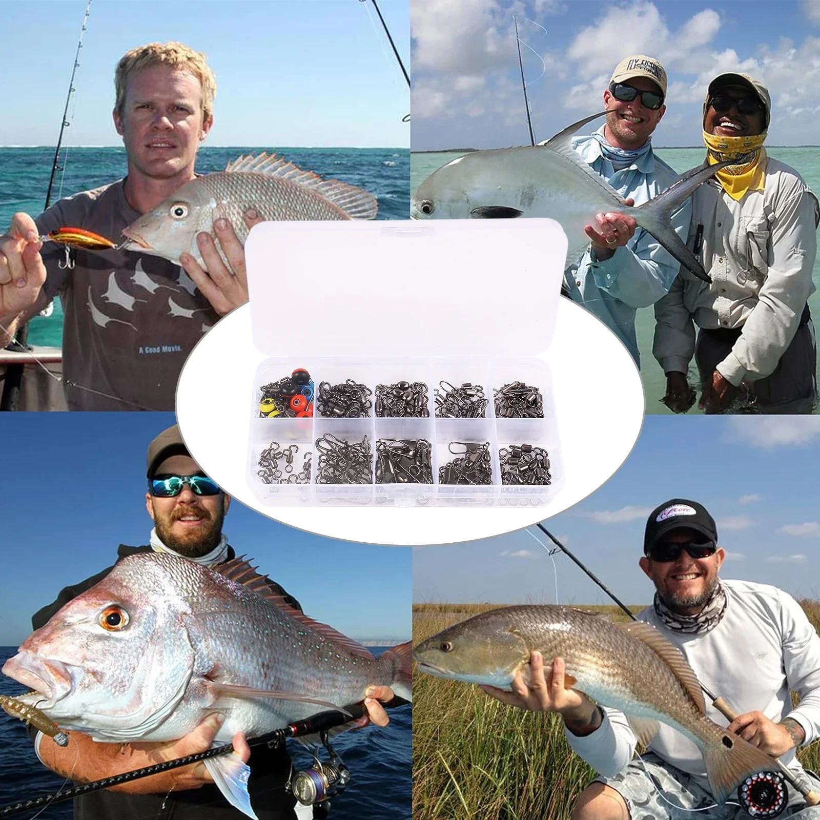 115pcs Kit Konektor Swivel Pan - Fishing Equipment Box ulasan dan harga