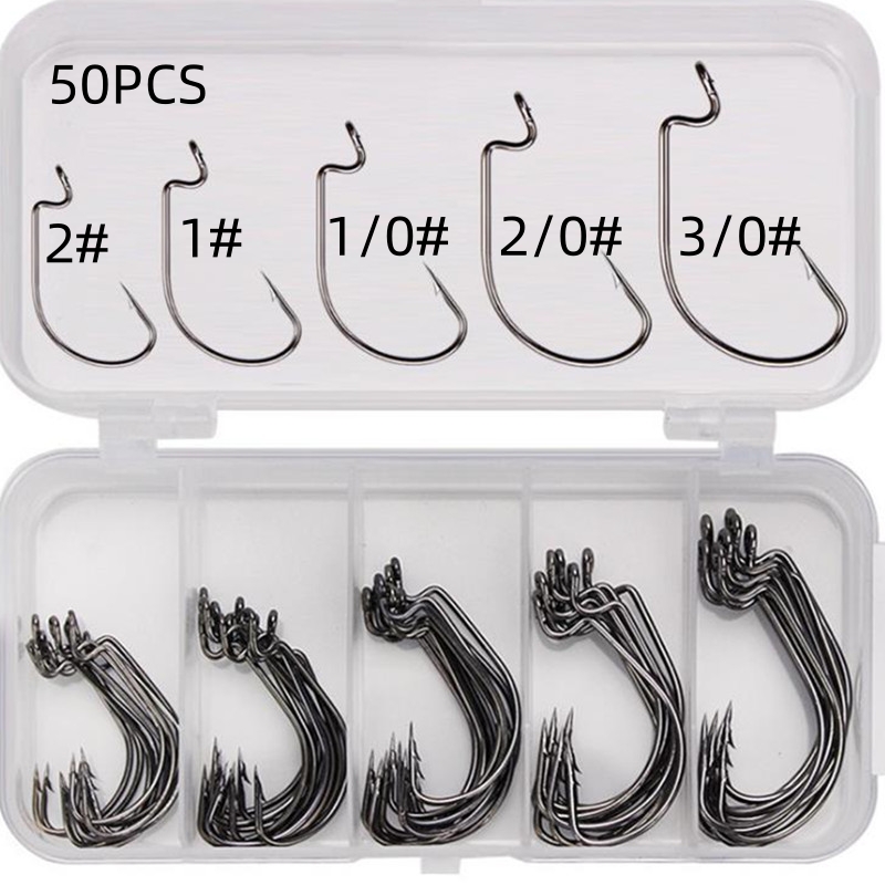 50Pcs/Kotak Kail Pancing Baja  - Fishing Equipment Organizer ulasan dan harga