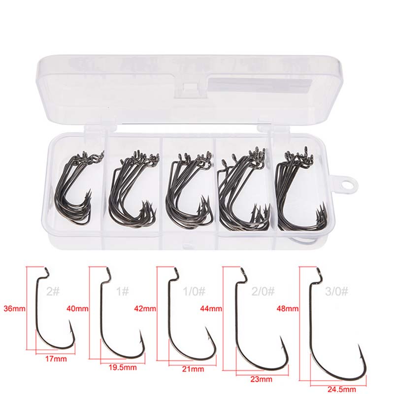 50Pcs/Kotak Kail Pancing Baja  - Fishing Equipment Organizer ulasan dan harga